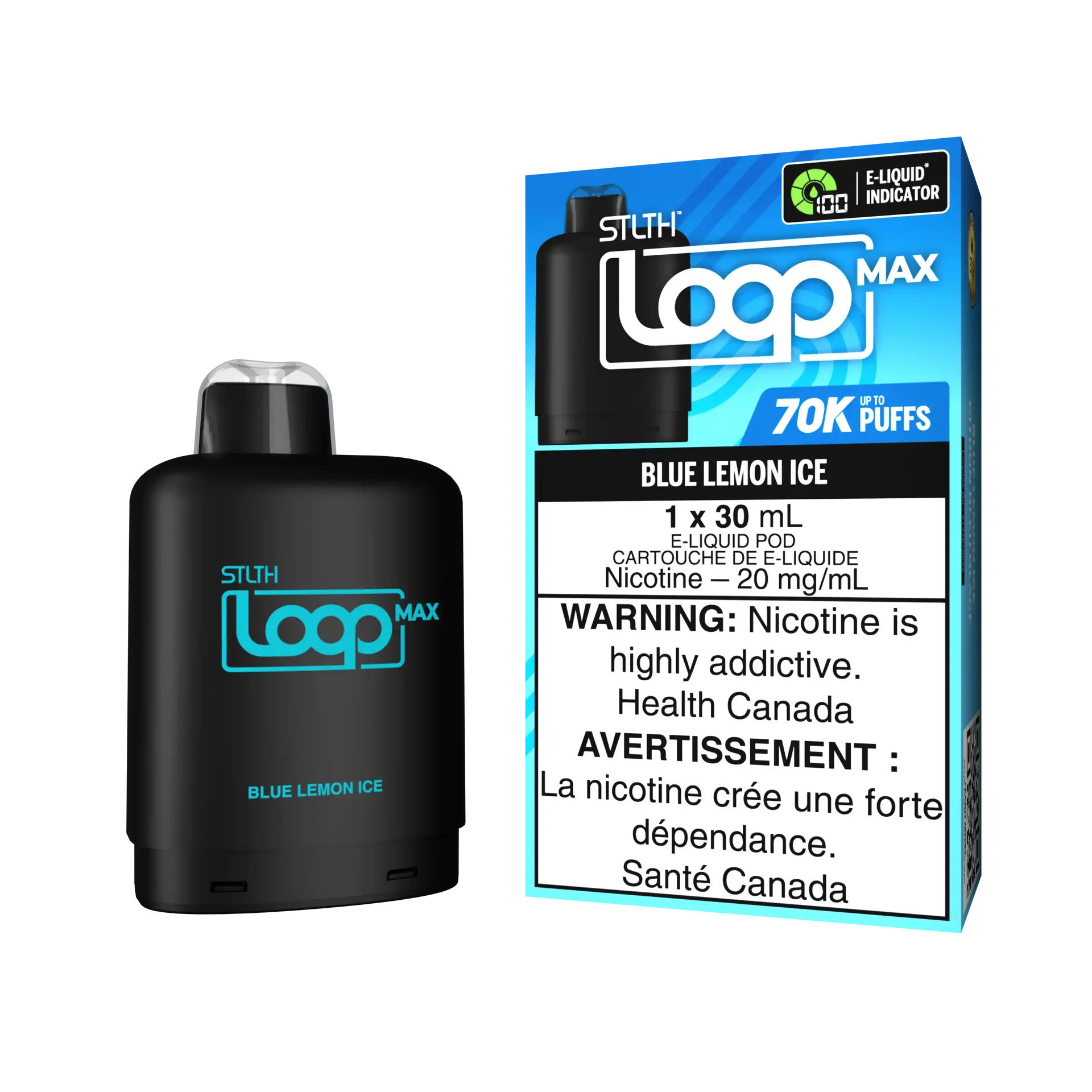 Blue Lemon Ice Stlth Loop Max 70K Pod by STLTH LOOP MAX