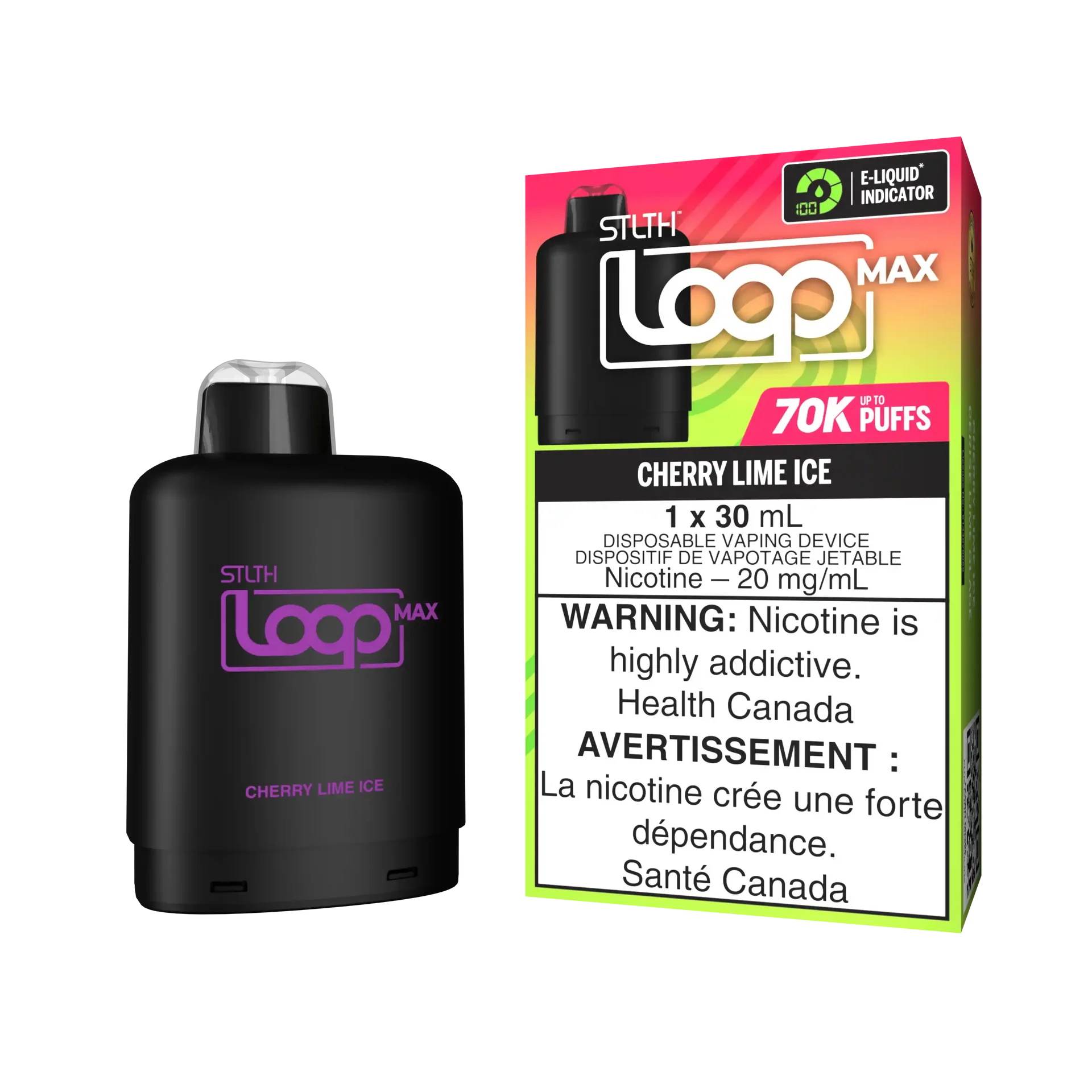 Cherry Lime Ice Stlth Loop Max 70K Pod by STLTH LOOP MAX