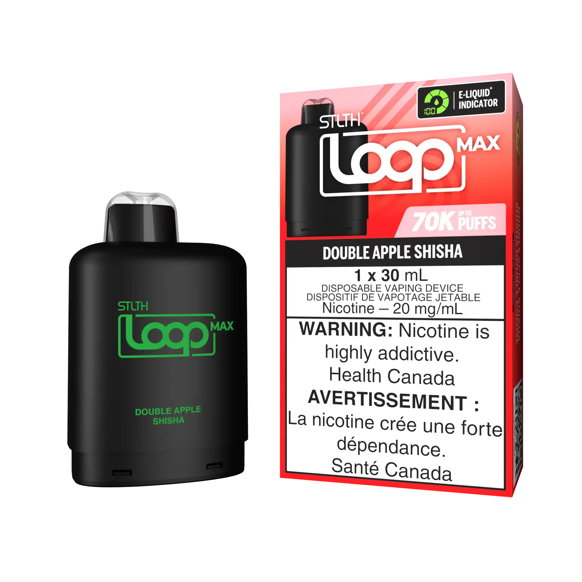 Double Apple Shisha Stlth Loop Max 70K Pod by STLTH LOOP MAX