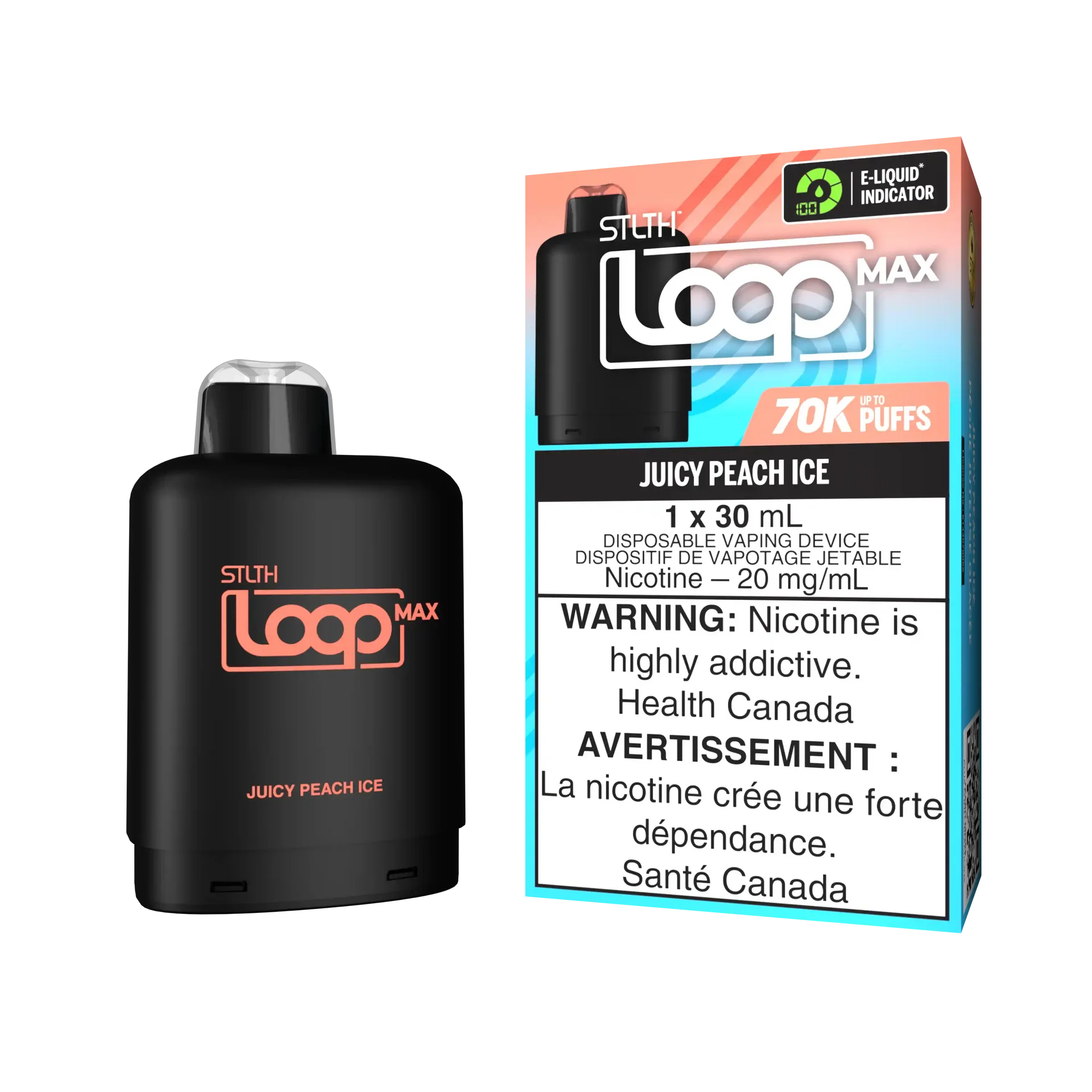 Juicy Peach Ice Stlth Loop Max 70K Pod by STLTH LOOP MAX