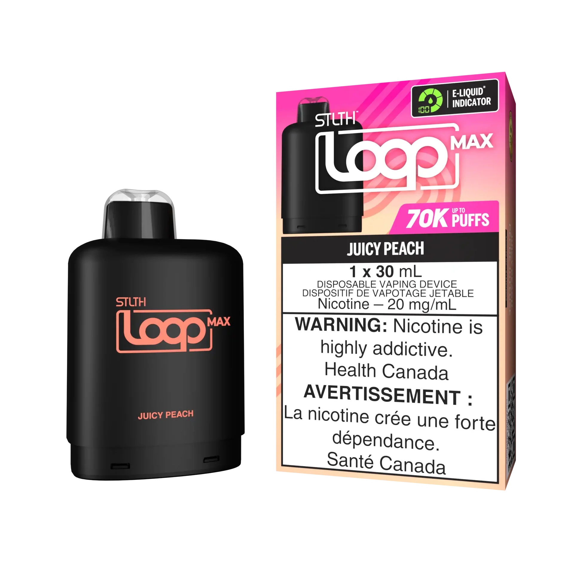 Juicy Peach Stlth Loop Max 70K Pod by STLTH LOOP MAX