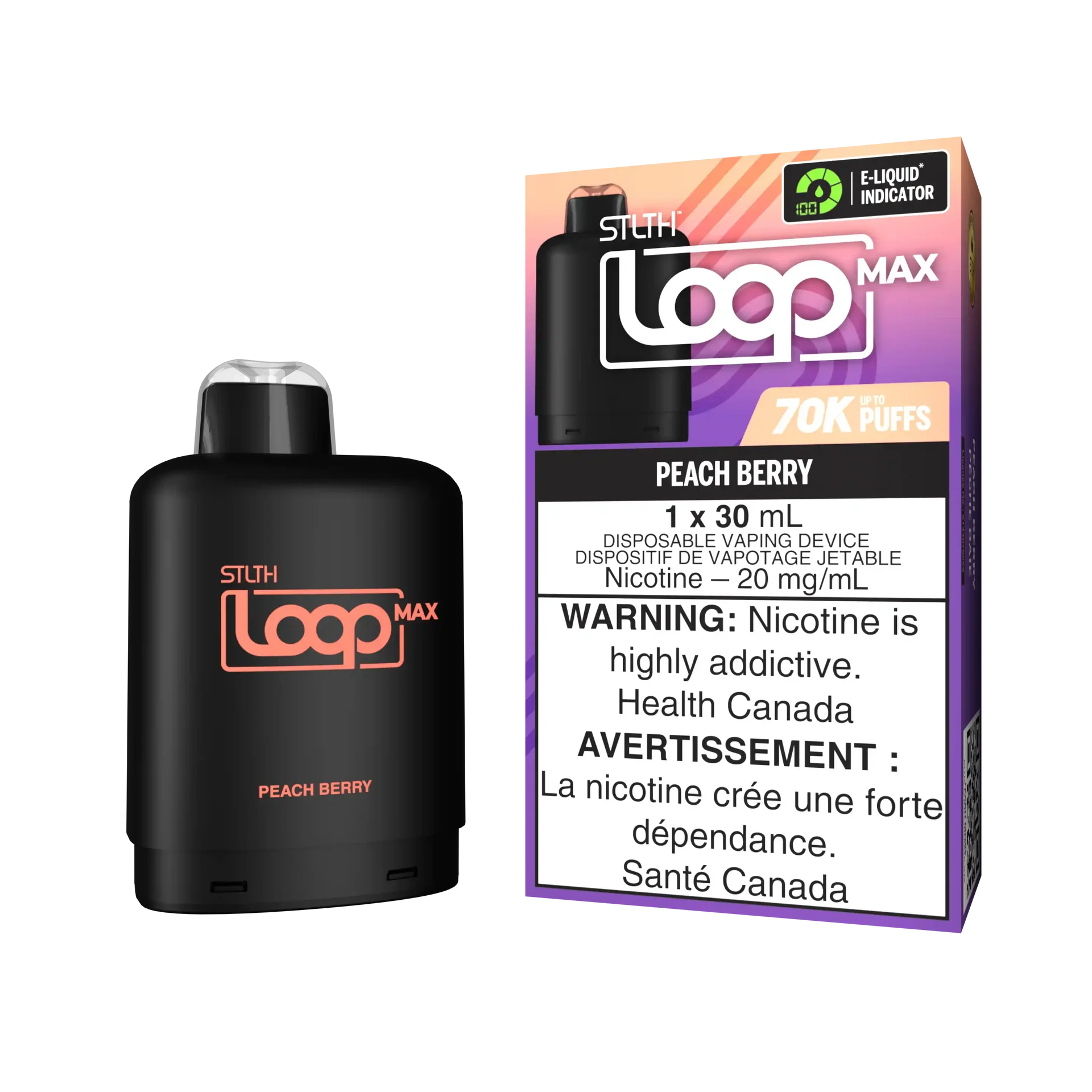 Peach Berry Stlth Loop Max 70K Pod by STLTH LOOP MAX