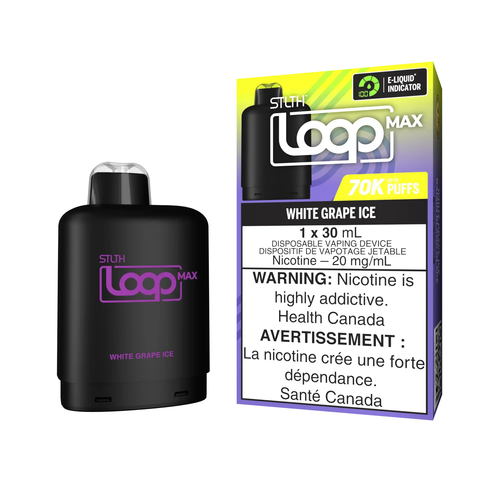 White Grape Ice Stlth Loop Max 70K Pod by STLTH LOOP MAX