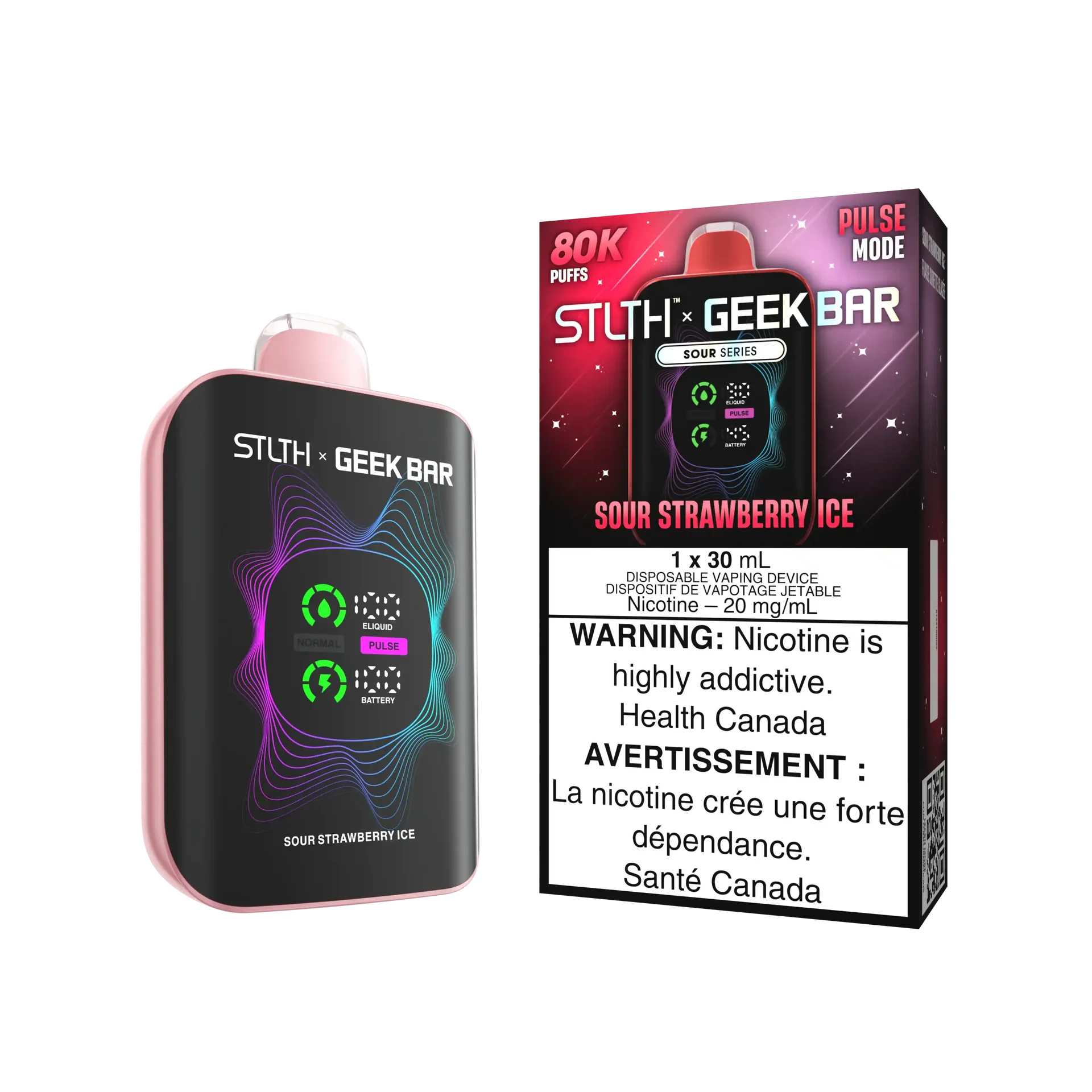 Sour Strawberry Ice Stlth x Geek Bar - Disposable 80K