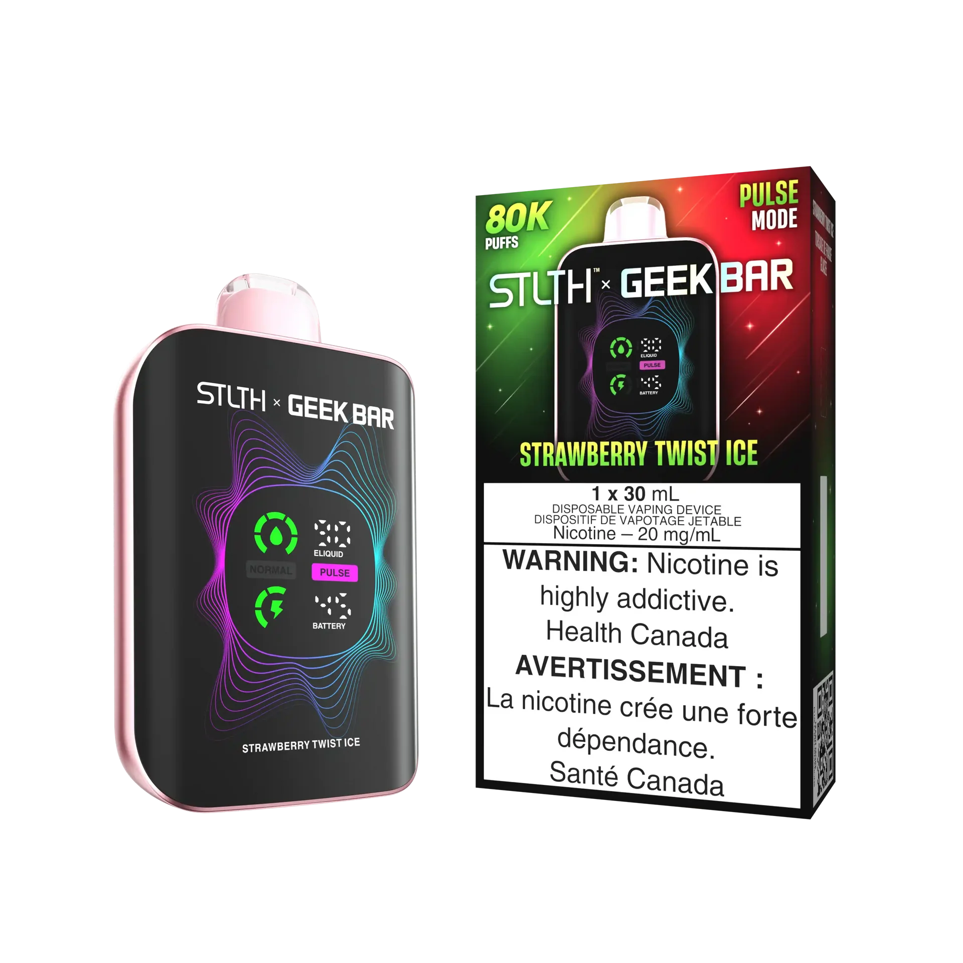 Strawberry Twist Ice Stlth x Geek Bar - Disposable 80K by STLTH x GEEK BAR