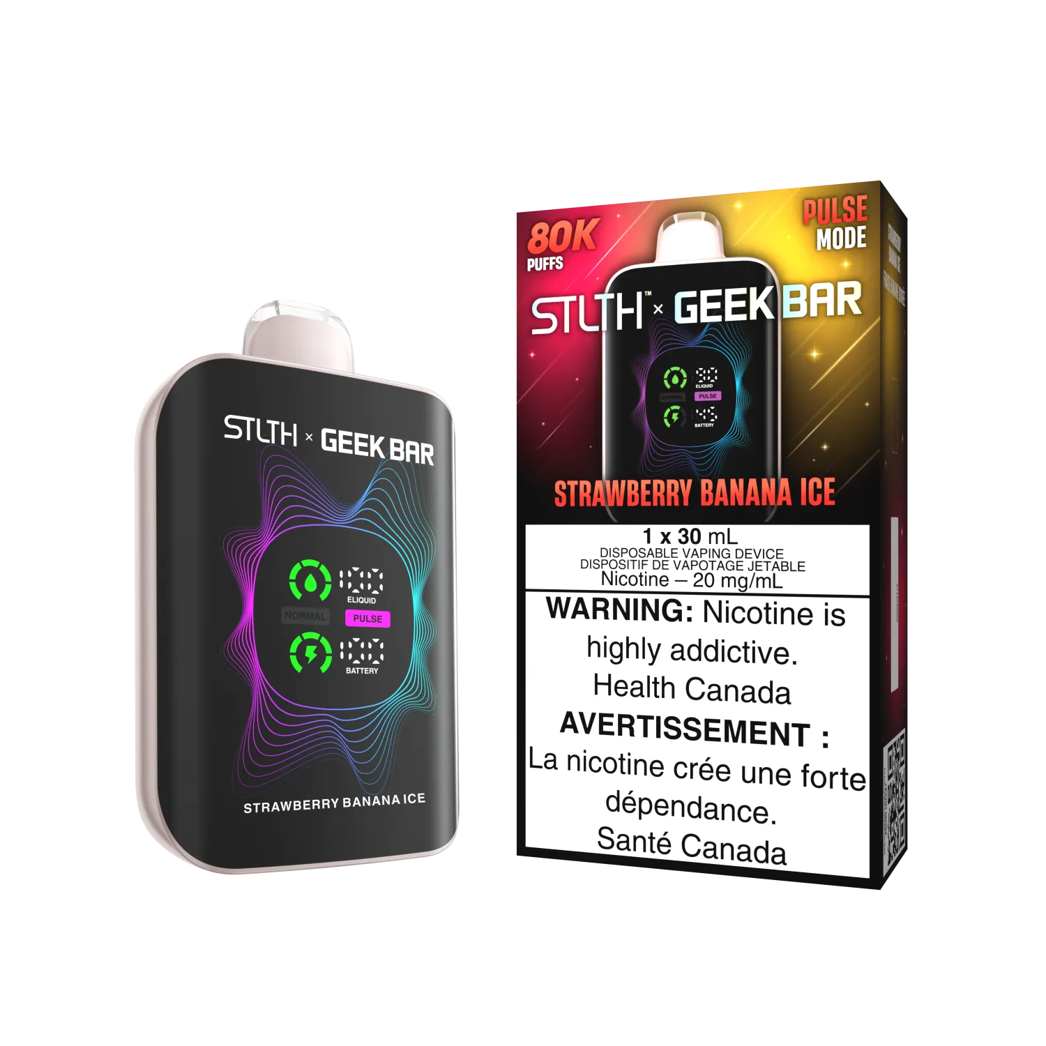 Strawberry Banana Ice Stlth x Geek Bar - Disposable 80K