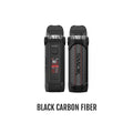 SMOK IPX 80 Kit in black carbon fiber, showing front display and textured back with red stitching.