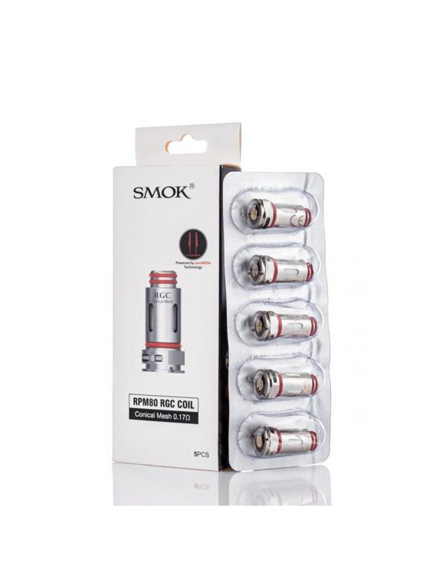 SMOK RPM 80 RGC Conical Mesh 0.17Ω coils, 5-pack in blister packaging.