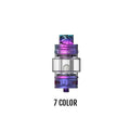 SMOK TFV18 Tank in 7-Color finish, featuring a clear glass section and iridescent purple and blue accents.