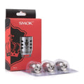 SMOK V12 Prince Coils in red packaging with three silver coils in clear blister packs.