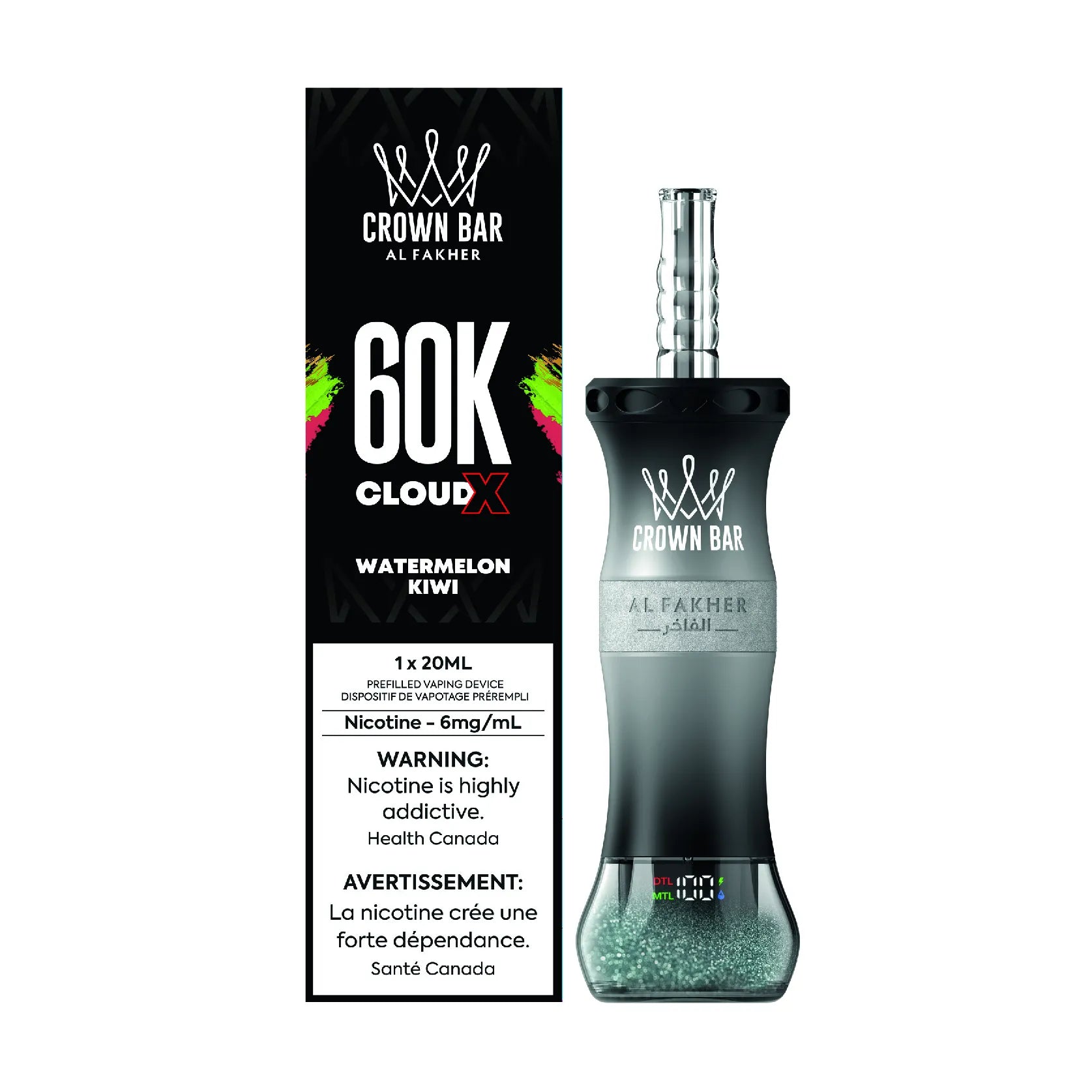 Watermelon Kiwi Al Fakher Cloud X - Shisha-Style Disposable Vape 60K