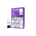 Stlth Berry Blast vape pods, purple and white packaging with two clear pods, 20mg nicotine.