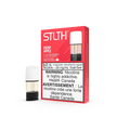 Stlth Crisp Apple vape pod pack with three 2mL clear pods, red and white packaging.
