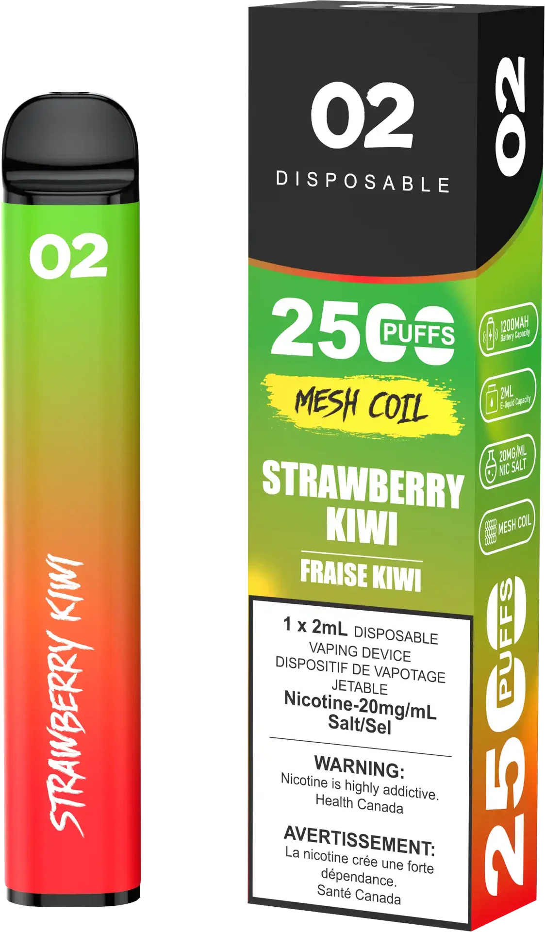 Strawberry Kiwi O2 - Disposable 2.5K