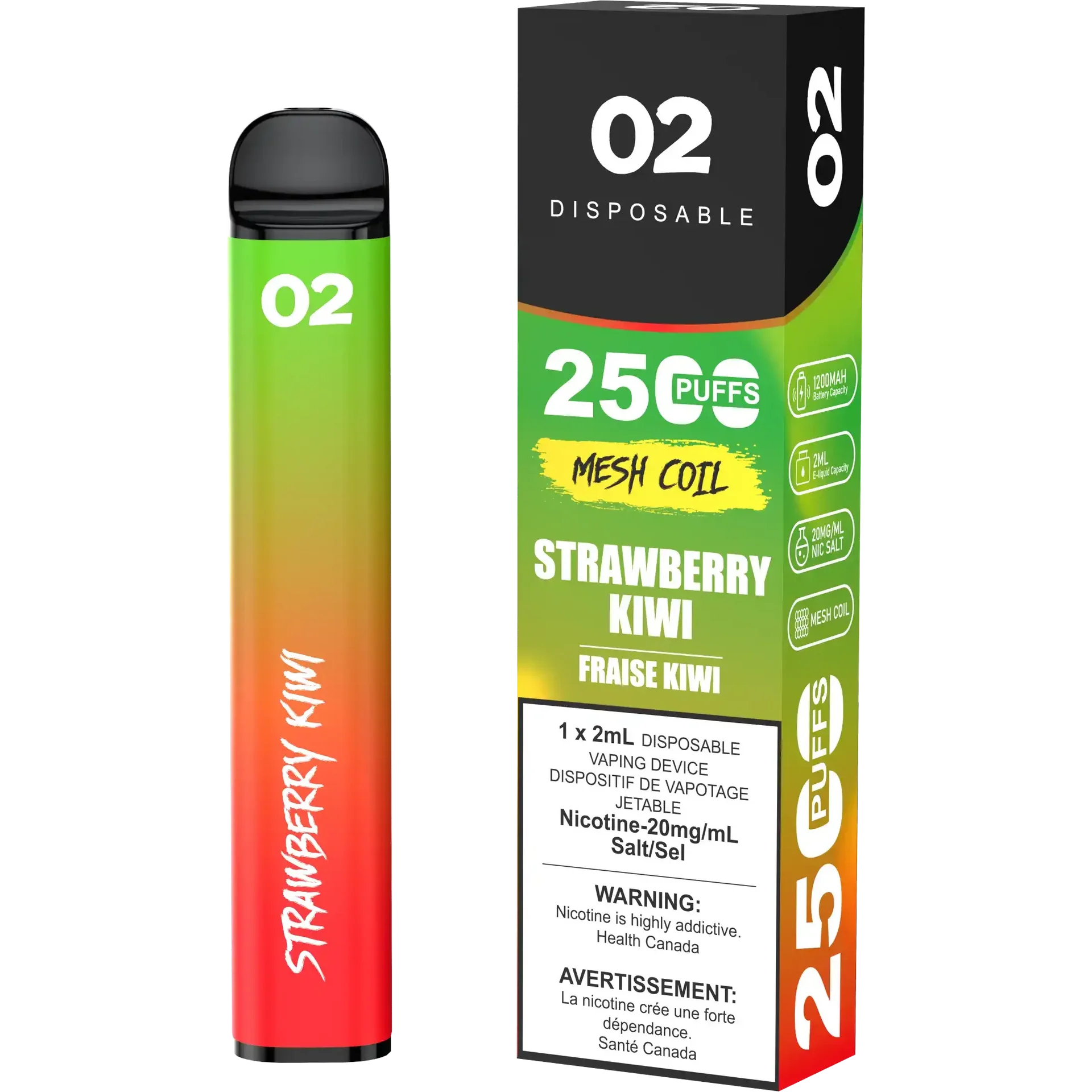 Strawberry Kiwi O2 - Disposable 2.5K by O2