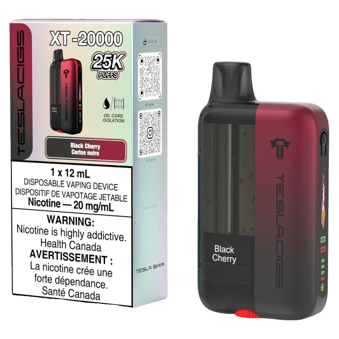 Black Cherry Teslacigs XT - Disposable 25K with retail box