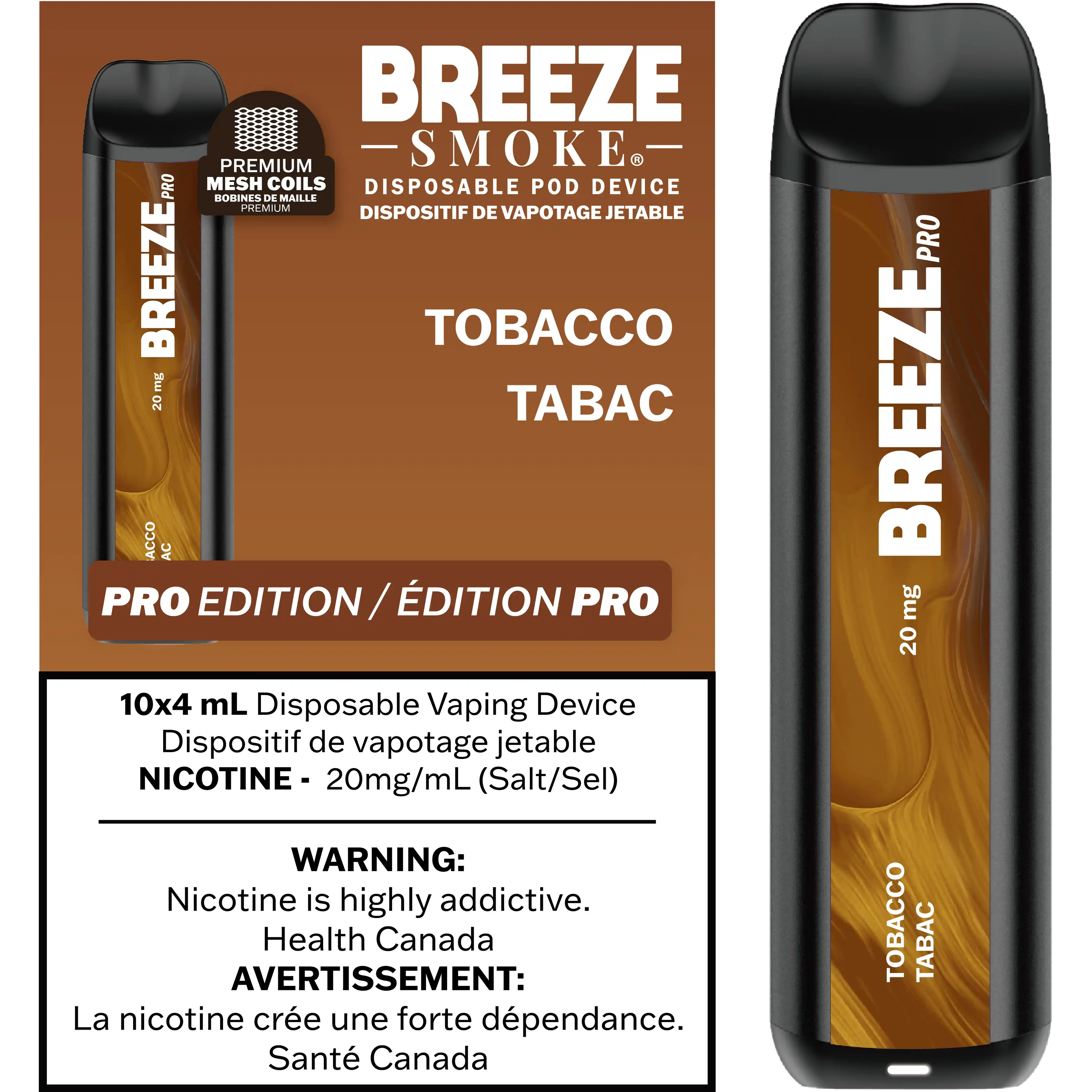 Breeze Pro 2K - Cigarette Électronique Jetable