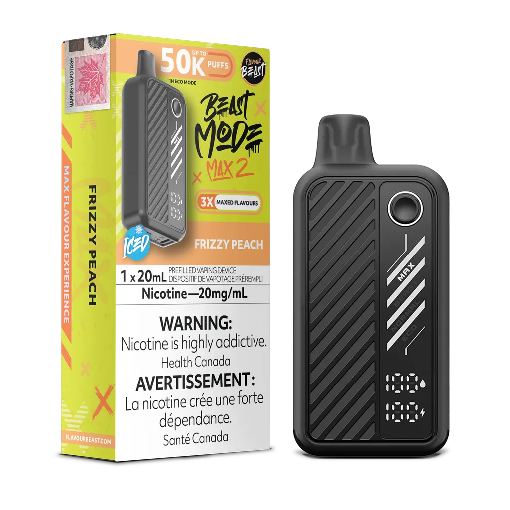 Frizzy Peach Iced Flavour Beast Mode Max 2 - Disposable 50K