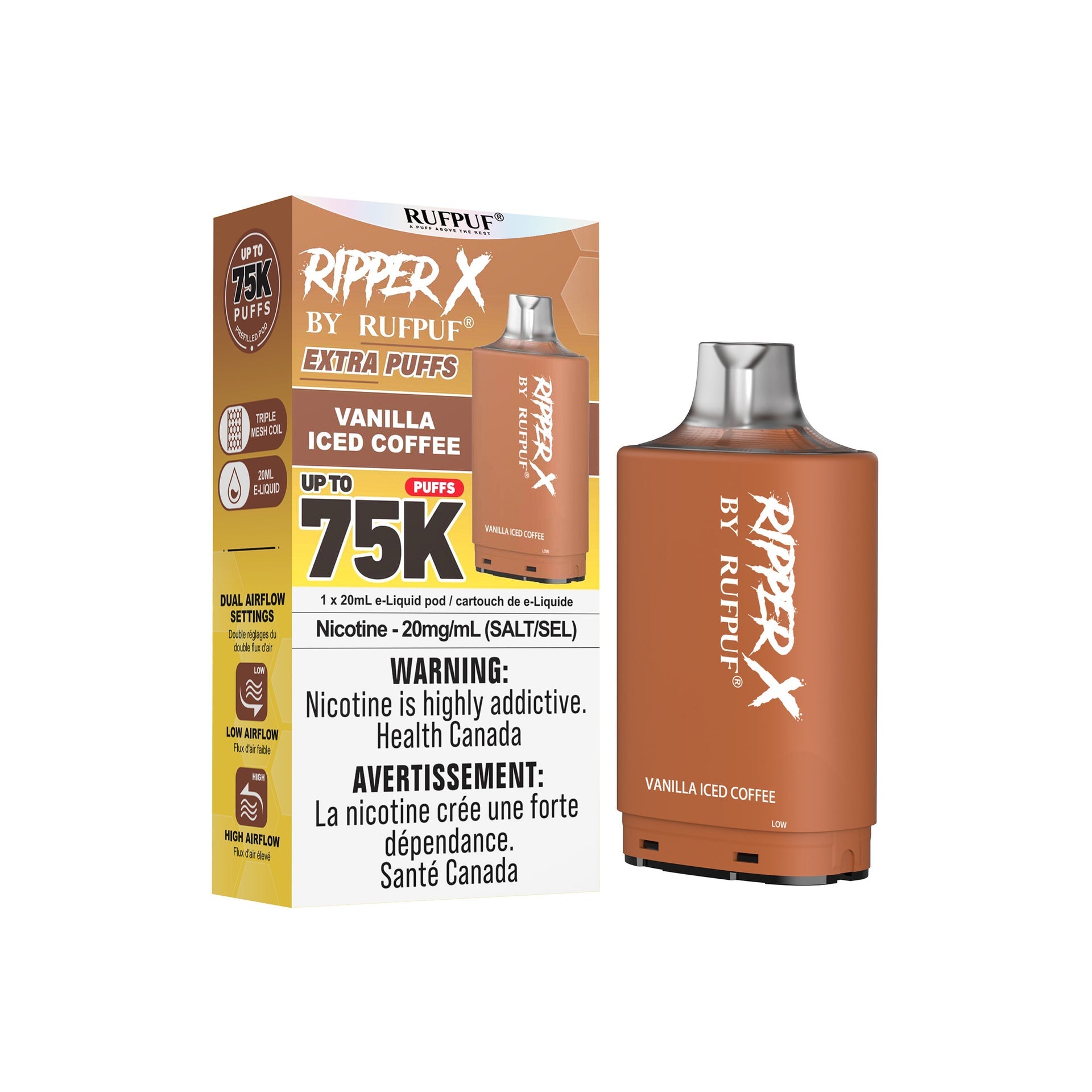 Vanilla Iced Coffee Rufpuf Ripper X Pods 75K by RIPPER X BY RUFPUF