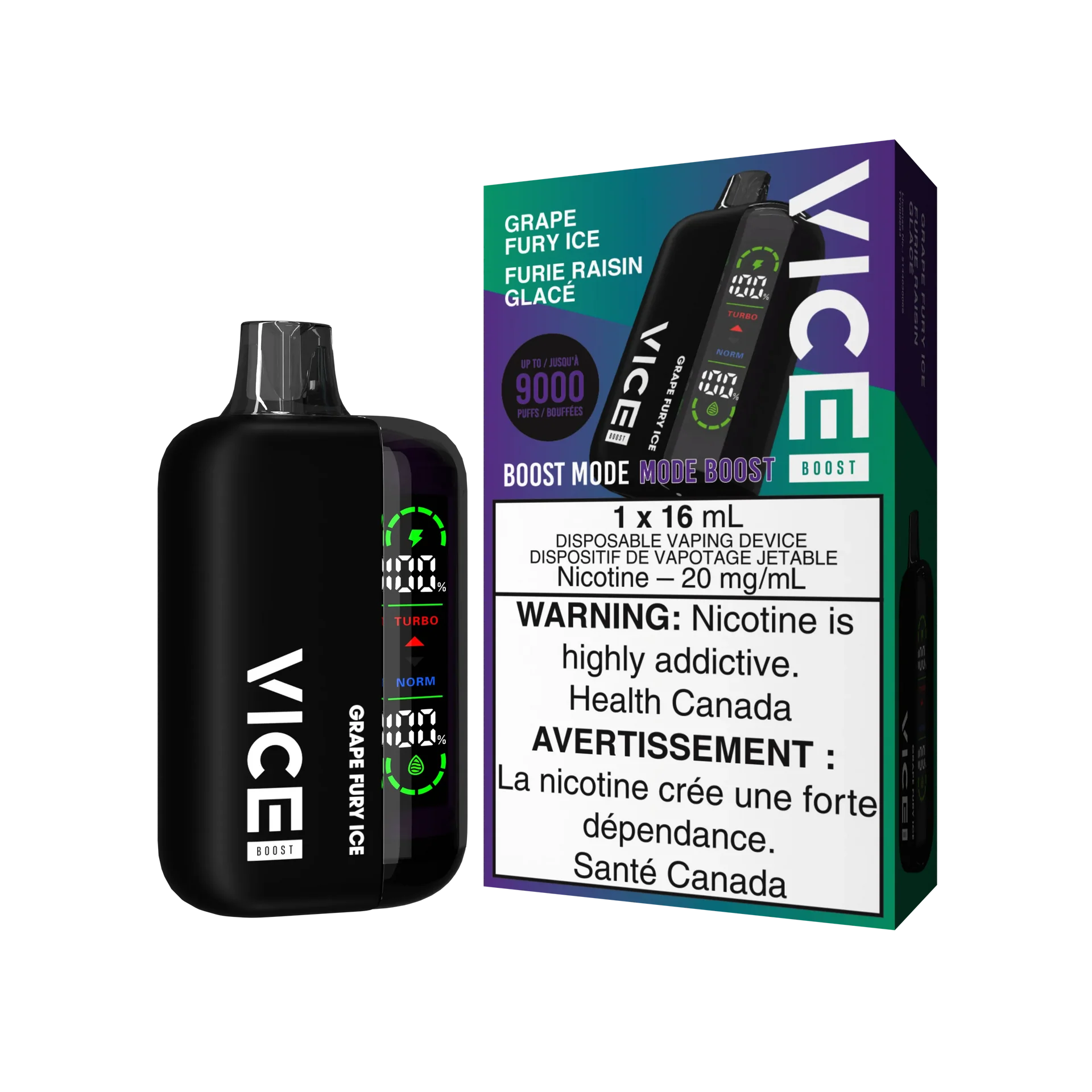 Grape Fury Ice Vice Boost - Disposable 9K