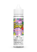 Banana Bang Apple Grape 60mL e-liquid bottle with colorful fruit label and white child-resistant cap.