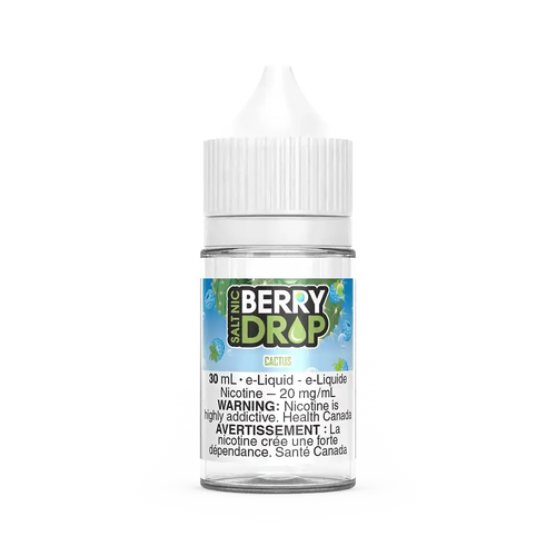 Berry Drop Salt Cactus 30mL e-liquid bottle with white cap and blue label.