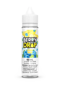 Berry Drop Ice Banana 60ml e-liquid bottle with banana and blue raspberry graphics.