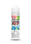 60ml Berry Drop Ice Guava e-liquid bottle with a colorful label featuring guava, blue raspberries, and watermelon.