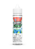 60mL Berry Drop Ice Watermelon e-liquid bottle with a white cap, featuring watermelon and blue raspberry graphics.