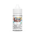 Berry Drop Ice Salt Peach e-liquid, 30mL bottle with white cap and peach fruit label.