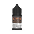 Blackwood Double Barrel 30mL e-liquid bottle with black cap and label, featuring "High Quality Tobacco E-Liquid".