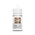 Crave Salt Moo Moo 30mL e-liquid bottle with white cap and brown label, 20 mg/mL nicotine.