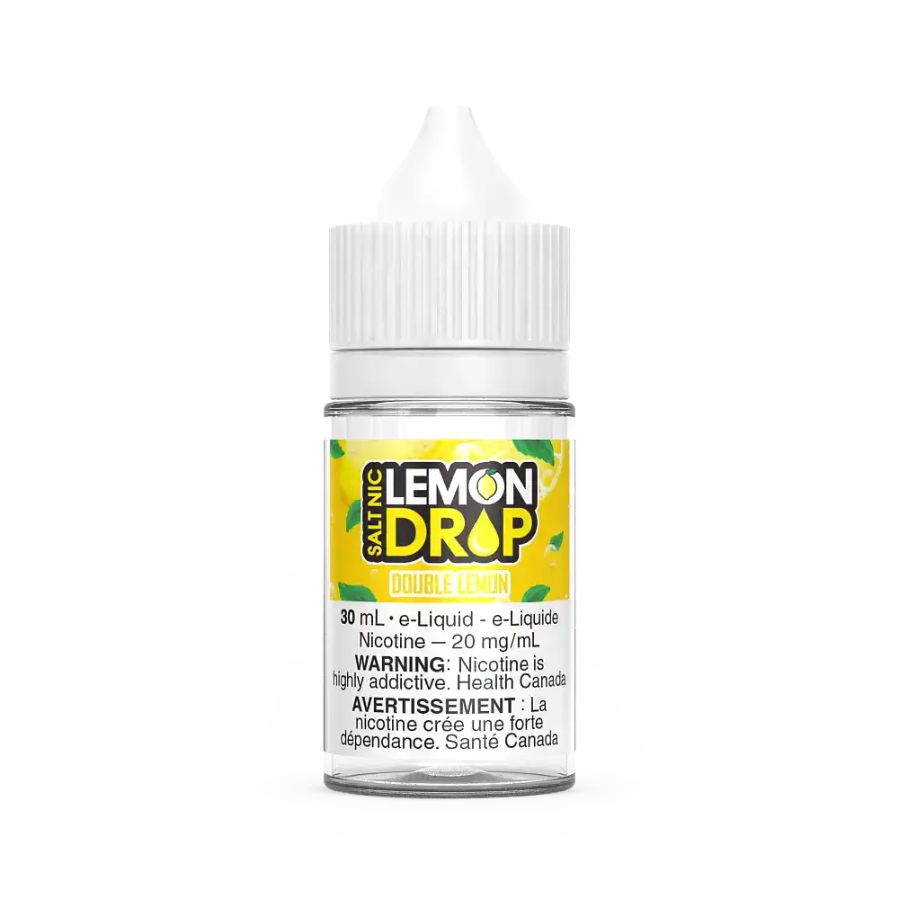 30mL Lemon Drop Salt Double Lemon e-liquid bottle with white cap and yellow label.