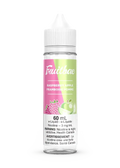 Fruitbae Raspberry Apple 60mL e-liquid bottle with pink and green label, featuring raspberry and apple graphics.