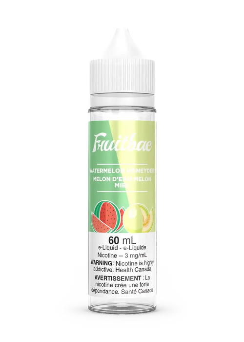 Fruitbae Watermelon Honeydew 60mL e-liquid bottle with green and red melon graphics.