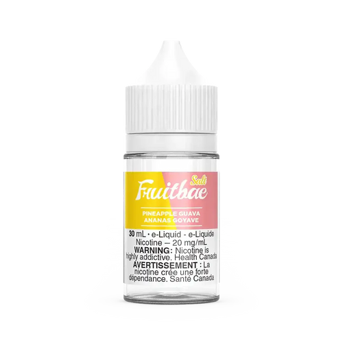 Fruitbae Salt Pineapple Guava 30mL e-liquid bottle with white cap and pink/yellow label.