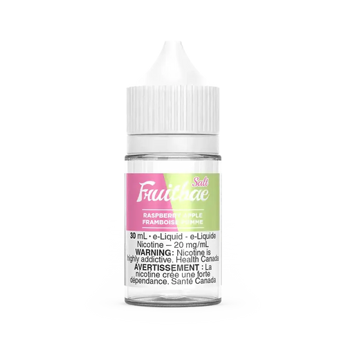 Fruitbae Salt Raspberry Apple 30mL e-liquid bottle with white cap and pink/green label.