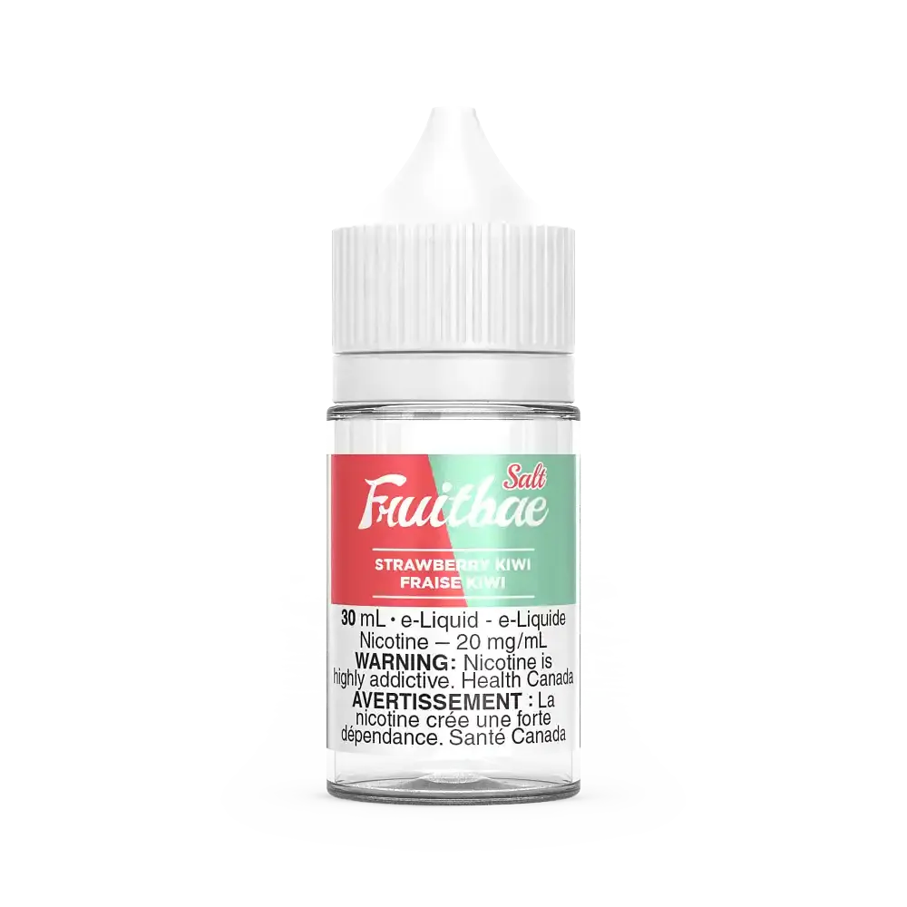 Fruitbae Salt Strawberry Kiwi 30mL e-liquid bottle with white cap and label, 20mg/mL nicotine.