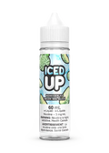 60mL Iced Up Honeydew Ice e-liquid bottle with green melon slices on a light blue label.