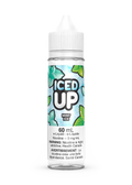 Mint Ice by Iced Up 60mL e-liquid bottle with a white cap and a label featuring mint leaves and ice.
