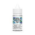 Iced Up Salt Blue Razz Ice 30mL e-liquid bottle with a white cap and blue berry label.