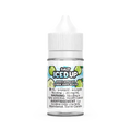 30mL Iced Up Salt Green Apple Ice e-liquid bottle with white cap and green apple graphics.
