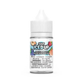 Clear 30mL Iced Up Salt e-liquid bottle with white cap, featuring Peach Berry Ice flavor label.