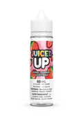 Juiced Up Double Strawberry 60mL e-liquid bottle with pink label and strawberry graphics.