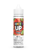Juiced Up Strawberry Kiwi 60mL e-liquid bottle with fruit graphics and white CRC cap.