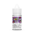 Juiced Up Salt Double Grape e-liquid in a 30mL clear bottle with a white cap and purple label.