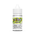 Juiced Up Salt Green Apple 30mL e-liquid bottle with white cap and green apple label.