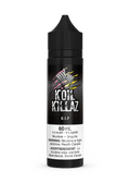 Black 60mL Koil Killaz RIP e-liquid bottle with colorful claw mark logo and white label.