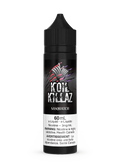 Black 60mL Koil Killaz Sasquatch e-liquid bottle with a black cap and colorful logo.