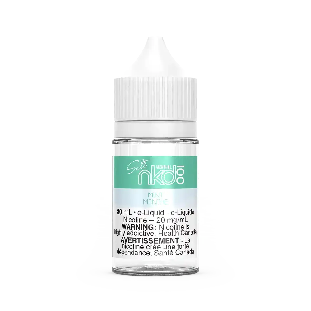 Naked 100 Salt Mint (Arctic Air) 30mL e-liquid bottle with white cap and clear label.